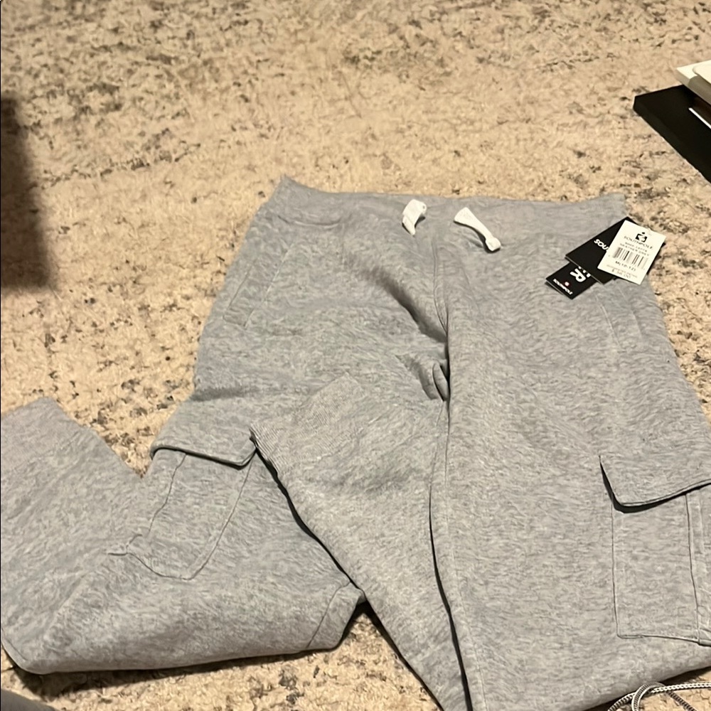 South Pole Gray Sweatpants Cotton-Blend Joggers